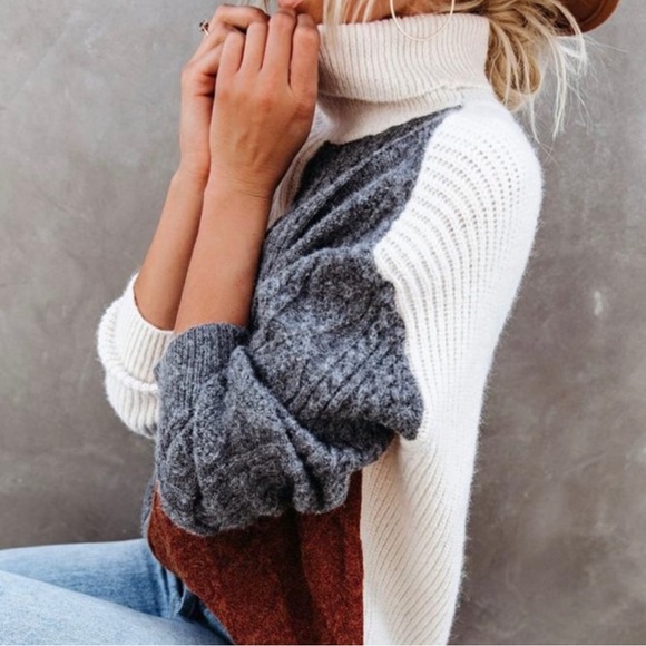 Vici Grayce Colorblock Turtleneck size M. - Picture 6 of 9